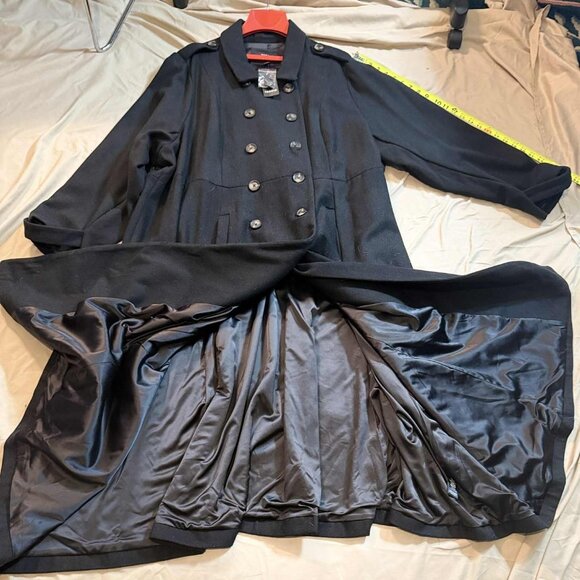 Torrid Size 6 Black Wool-Blend Military Fit & Flare Coat, Black, NWT - Picture 5 of 16